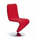 Chaise cuir design F12 rouge